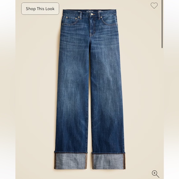 J. Crew Denim - J crew Cuffed lower-rise wide-leg jean